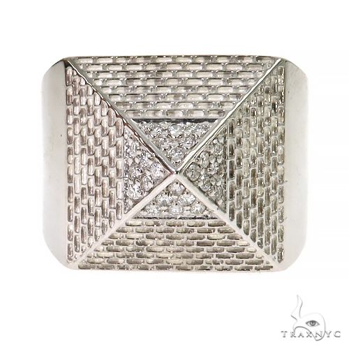 .925 Silver Pyramid Diamond Ring 67419 - Image 2