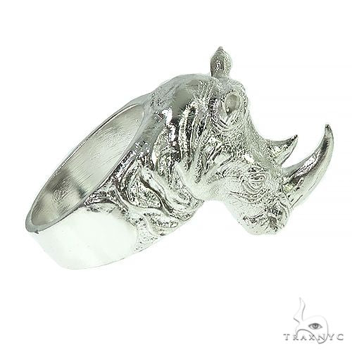 .925 Silver Rhino Ring, photo 3 of 6