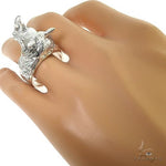 .925 Silver Rhino Ring 66470 - Image 6