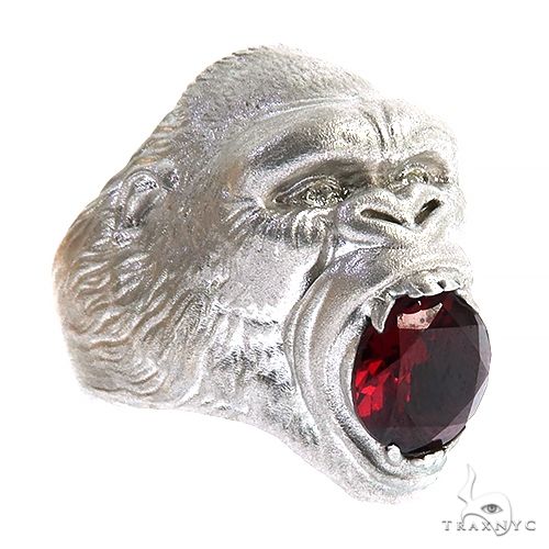 925 Silver Rhodolite Gorilla Ring 68946 | TraxNYC