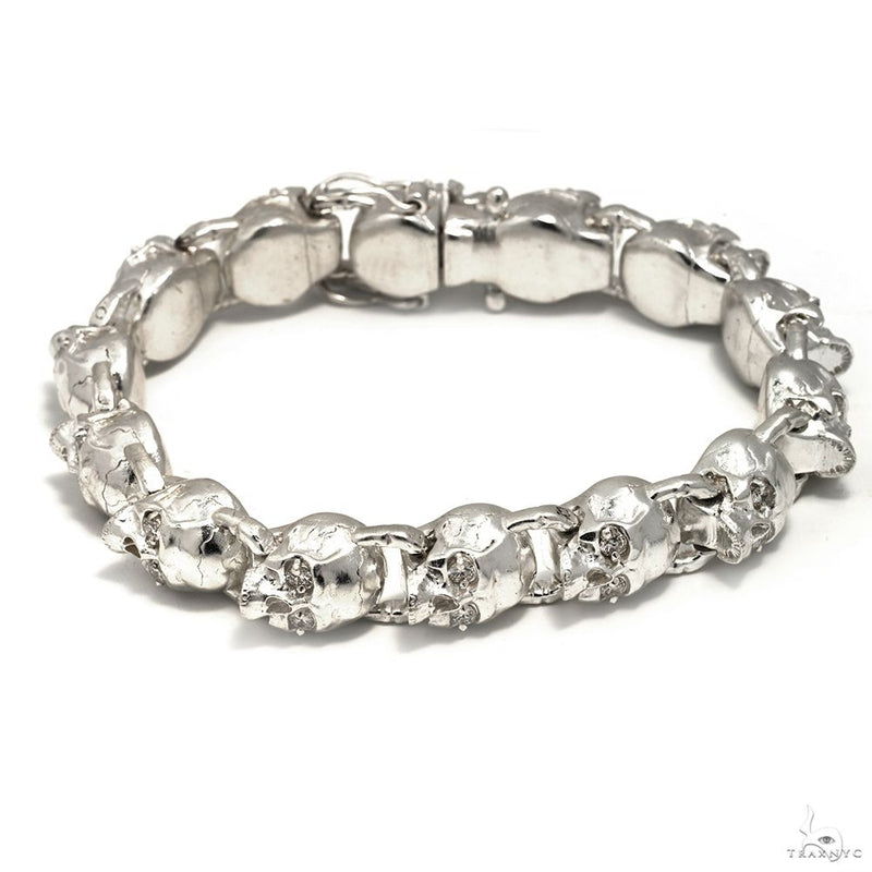 .925 Silver Skull Bracelet 70285 - Image 1