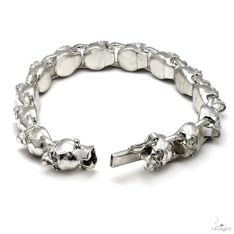 .925 Silver Skull Bracelet 70285 - Image 2
