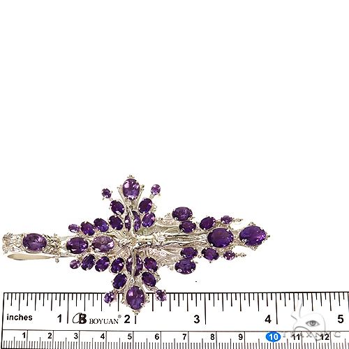 .925 Silver Sovereign's Halo Amethyst Cross pendant 69516 - Image 6