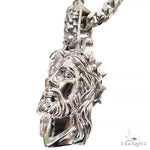 .925 Silver Spikes Crown Jesus Head Pendant Set Mini 69156 - Image 3