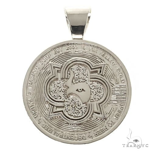 .925 Silver TraxNYC Spinning Bitcoin Pendant, photo 5 of 8