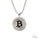 .925 Silver TraxNYC Spinning Bitcoin Pendant With Franco Chain Set 67384 - Image 1
