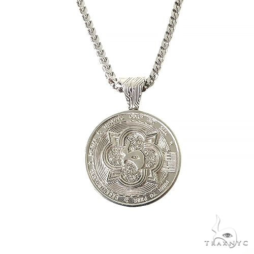 .925 Silver TraxNYC Spinning Bitcoin Pendant With Franco Chain Set 67384 - Image 3