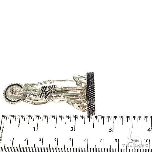 Medium .925 Silver St. Lazarus Black Diamond Pendant 67598 - Image 7