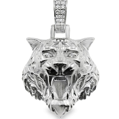 .925 Silver Tiger Head Pendant Small 70737 - Image 1