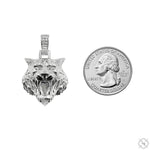 .925 Silver Tiger Head Pendant Small 70737 - Image 7