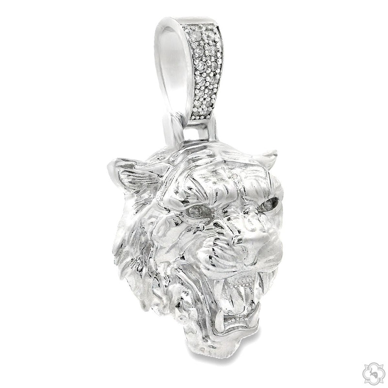 .925 Silver Tiger Head Pendant Small  68963 - Image 3