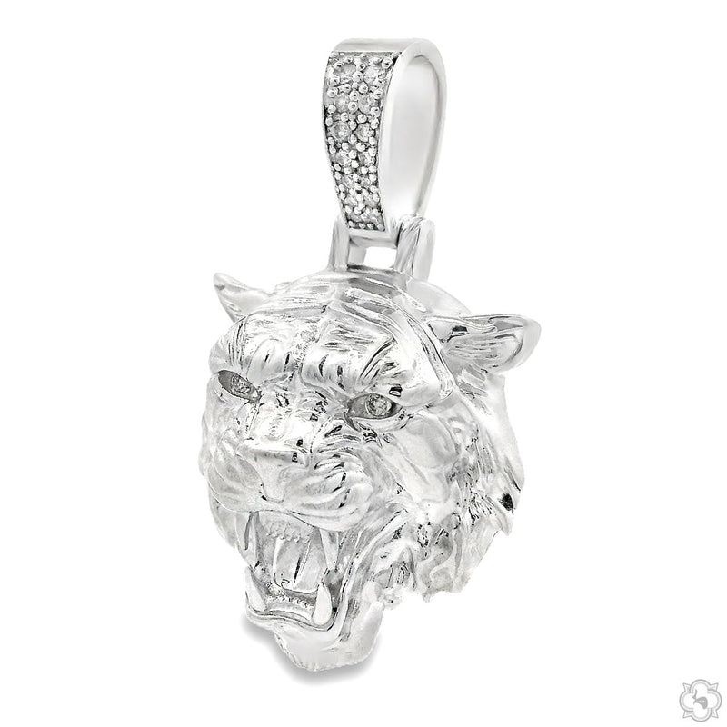 .925 Silver Tiger Head Pendant Small  68963 - Image 4