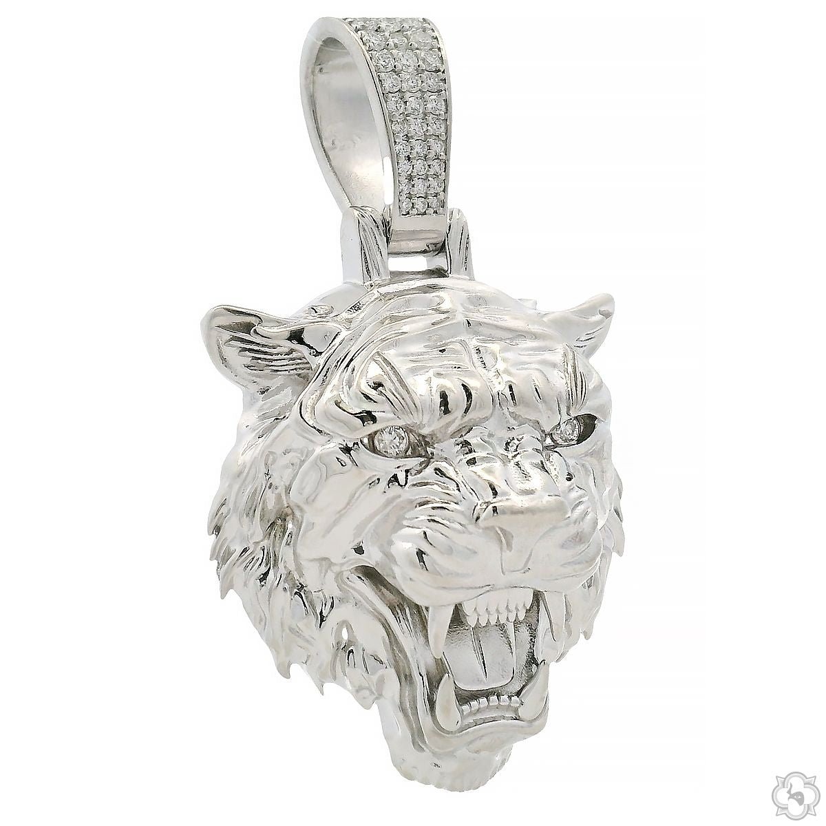 925 Silver Tiger Head Pendant -Large 68965 | TraxNYC