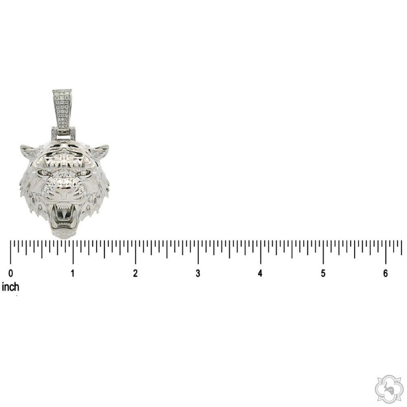 .925 Silver Tiger Head Pendant -Large 68965 - Image 5