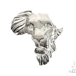 .925 Silver  Small African Lion Face Pendant 66467 - Image 1