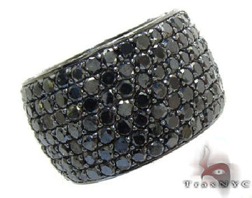 Men's infinity band in .925 sterling silver with full-circumference black diamonds – front view