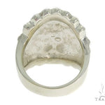 .925 Sterling Silver Black Diamond Indian Skull Ring With Red Ruby Stones 61446 - Image 4