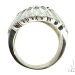 .925 Sterling Silver Black Diamond Indian Skull Ring With Red Ruby Stones 61446 - Image 5