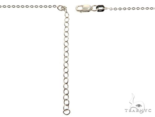 .925 Sterling Silver Hamsa Hand Evil Eye Charm 18'' inches Re-sizable Cable Link Chain Set, photo 5 of 6