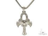 .925 Sterling Silver TraxNYC's Mystique Ankh Cross Crucifix Franco Chain Set 61366