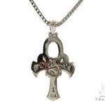 .925 Sterling Silver TraxNYC's Mystique Ankh Cross Crucifix Franco Chain S 61366 - Image 3
