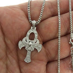 .925 Sterling Silver TraxNYC's Mystique Ankh Cross Crucifix Franco Chain S 61366 - Image 4