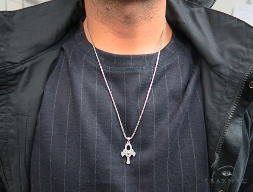 .925 Sterling Silver TraxNYC's Mystique Ankh Cross Crucifix Franco Chain Set, photo 8 of 8