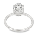 14k gold 3 ct lab grown oval solitaire engagement ring with hidden halo