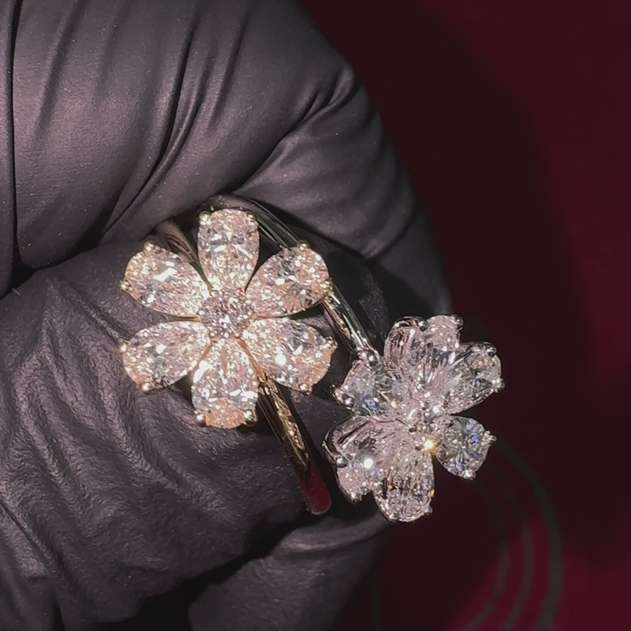 Flower Diamond Ring (Lab) 69789 | TraxNYC