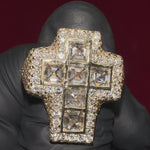 Upside Down Asscher Diamond Cross Ring 70829