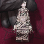 TraxNYC Solid Gold Block Jesus Pendant Medium 70904