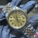 Rolex DateJust 36mm | Two Tone Yellow Gold | Champagne Stick Dial | REF: 16013