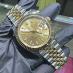 Rolex DateJust 41mm | Two Tone Yellow Gold | Champagne Stick Dial | REF: 126333