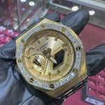 2025 Casio G-Shock "CasiOak" 45.4mm | Yellow Gold Tone Stainless Steel | Gold Dial | REF: GA-2100GB