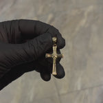 14K Gold Fluted Cross Pendant 71627