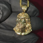 14K Gold Jesus Pendant Set 70679