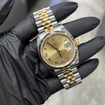 Rolex DateJust 36mm | Two Tone Yellow Gold | Champagne Roman Dial | 116233