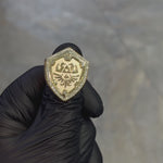 10K Gold Link Hylian Zelda Shield Diamond Ring 70994