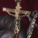 14K Solid Yellow Gold Cross Jesus 63945