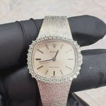 Vintage Rolex Precision 22mm | 18K White Gold | Silver Stick Dial | Diamond Bezel 71416