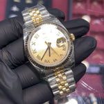 Rolex DateJust 36mm | Two Tone Yellow Gold | Champagne Roman Dial | 116233