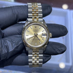 2022 Rolex Datejust 31mm | Two Tone Yellow Gold | Champagne Stick Dial