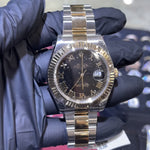 2010 Rolex Datejust 41mm | Two Tone Yellow Gold | Black Roman Dial | REF: 116333