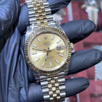 2017 Rolex DateJust 41mm | Two Tone Yellow Gold | Champagne Stick Dial | REF: 126333