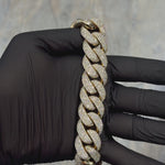 14K Gold 25mm Iced Cuban Link Bracelet 71762