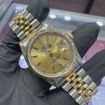 Rolex Datejust 36mm | Two-Tone Stainless Steel and 18K Yellow Gold | Champagne Stick Dial | REF: 16233