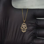 14K Gold Eternal Faith Hamsa & David Star Pendant 71826