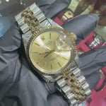 Rolex DateJust 36mm | Two Tone Yellow Gold | Champagne Stick Dial | REF: 16013
