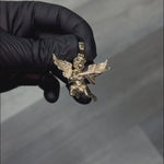 14K Gold Baby Angel With Ak Gun Pendant- Small 69870