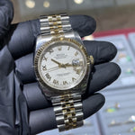 Rolex DateJust 36mm | Two Tone Yellow Gold | White Roman Dial | REF: 116233